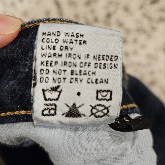 COOGI SZ 13/14 Gold Embroidered Stretch Flare Med Wash Blue Jeans Streetwear - Picture 6 of 13